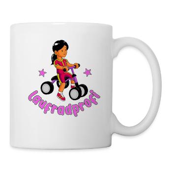 Mädchen auf dem Laufrad - Laufradprofi - Tasse - Weiß - Rechts