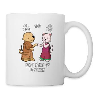 Meine Haustiere lieben einander - Hund und Katze - Tasse - Weiß - Rechts