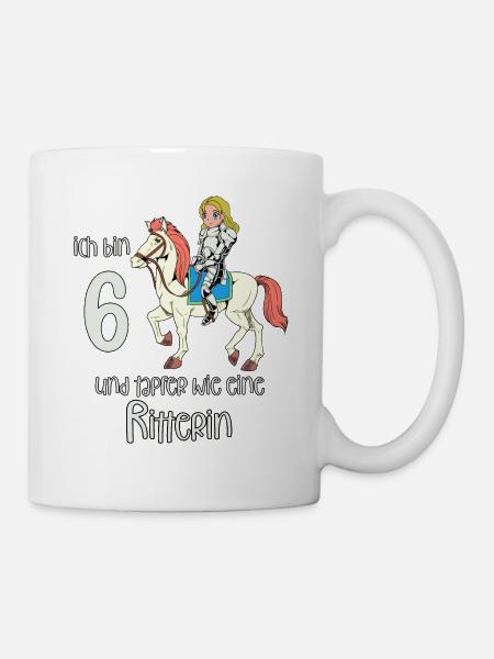 Geburtstagsshirt Ritterin - 6 Geburtstag Mädchen - Tasse - Weiß