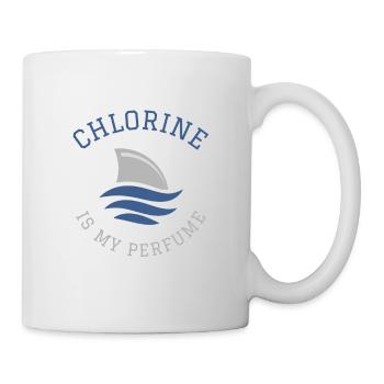 Schwimmen Spruch Lustig Chlorine Is My Perfume - Tasse - Weiß - Rechts