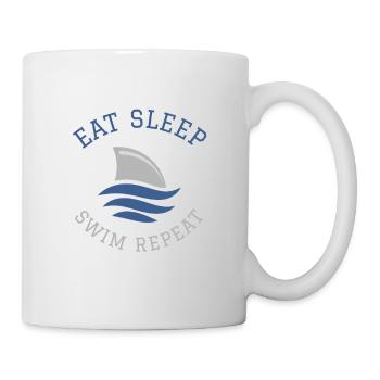 Schwimmen Spruch Lustig Eat Sleep Swim Repeat - Tasse - Weiß - Rechts