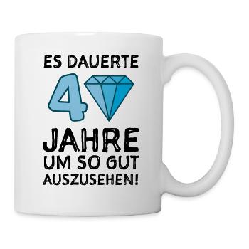 40 Jahre Geburtstagsgeschenk - Tasse - Weiß - Rechts