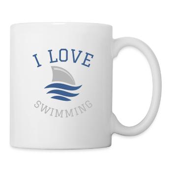 Schwimmen Spruch Lustig I Love Swimming - Tasse - Weiß - Rechts