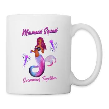 Schwimmen Spruch Lustig Mermaid Squad Swimming - Tasse - Weiß - Rechts