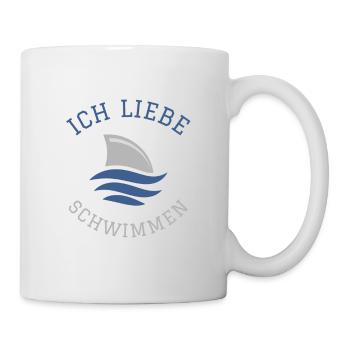 Schwimmen Spruch Lustig Ich Liebe Schwimmen - Tasse - Weiß - Rechts