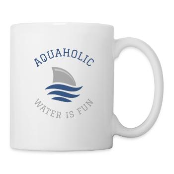 Schwimmen Spruch Lustig Aquaholic Water Is Fun - Tasse - Weiß - Rechts