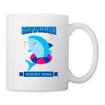 Schwimmen Lernen Schwimmen Macht Spaß - Tasse - Weiß - Rechts