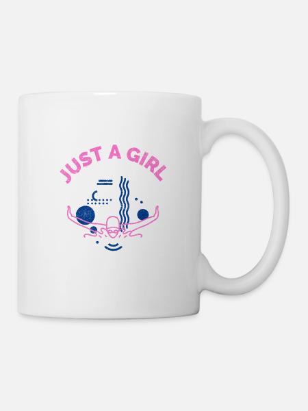 Schwimmen Spruch Lustig Just A Girl Who Loves - Tasse - Weiß