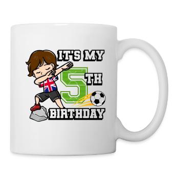 Soccer Boy C’est mon drapeau du 5e anniversaire - Mug blanc - blanc - Droite