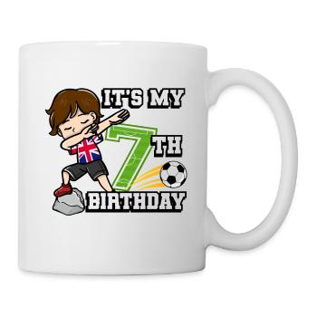 Soccer Boy C’est mon drapeau du 7e anniversaire - Mug blanc - blanc - Droite