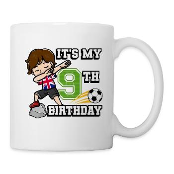 Soccer Boy C’est mon drapeau du 9e anniversaire - Mug blanc - blanc - Droite