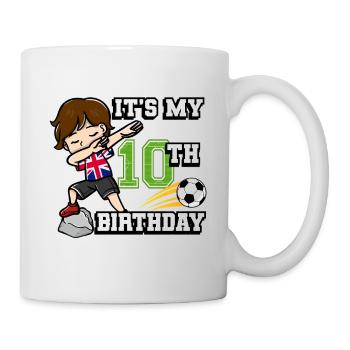 Soccer Boy C’est mon drapeau de 10e anniversaire - Mug blanc - blanc - Droite