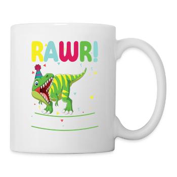 Dinosaurier 1 Jahre Alt 1. Geburtstag Party - Tasse - Weiß - Rechts