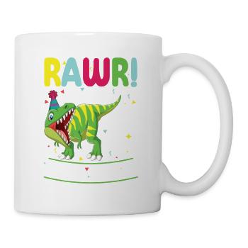 Dinosaur 7 years old 7th birthday party costume - Mug - white - Right