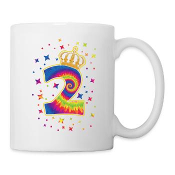Tie-dye 2. Geburtstagsfeier 2 Jahre Alter - Tasse - Weiß - Rechts