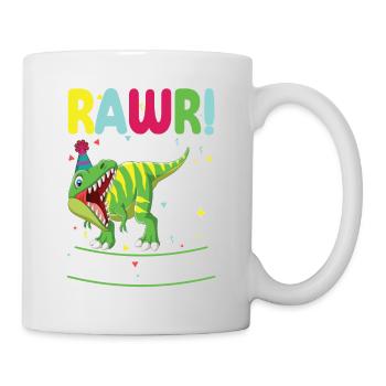 Dinosaurier 5 Jahre Alt 5. Geburtstag Party - Tasse - Weiß - Rechts