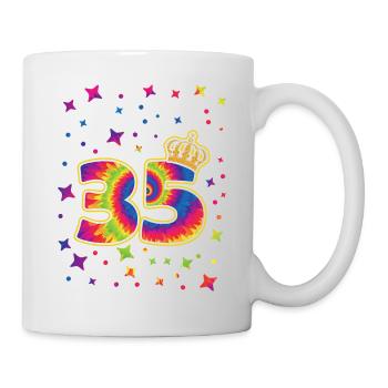 Tie-dye 35. Geburtstagsfeier 35 Jahre Alter - Tasse - Weiß - Rechts