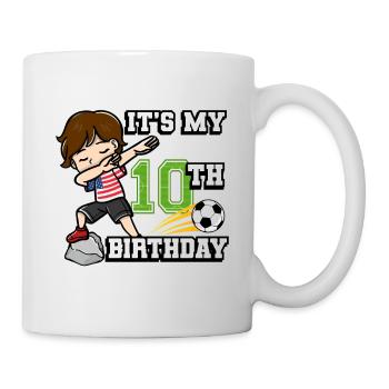 Soccer Boy C’est mon 10e anniversaire américain - Mug blanc - blanc - Droite