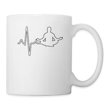 Yoga Meditation Heartbeat - Mug - white - Right