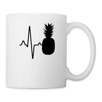 Ananas Herzschlag - Tasse - Weiß - Rechts