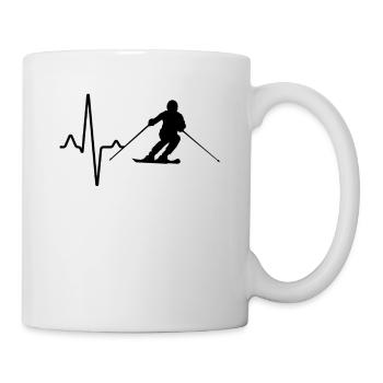 Battement de cœur de ski - Mug blanc - blanc - Droite