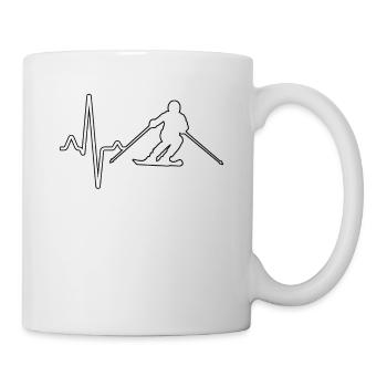 Battement de cœur de ski - Mug blanc - blanc - Droite