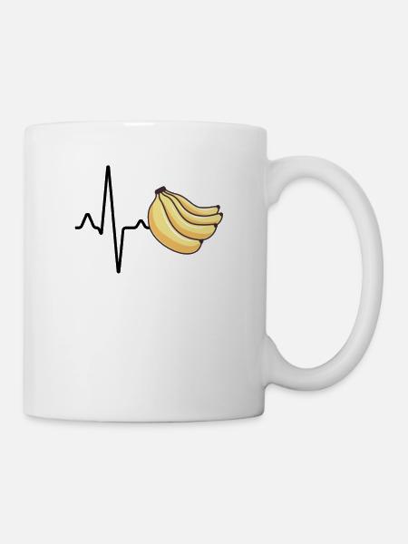 Banane Herzschlag - Tasse - Weiß