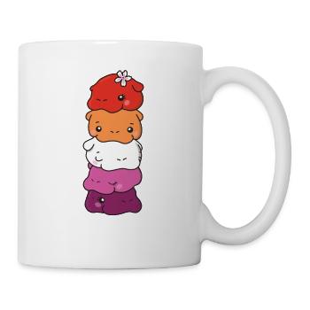 Lesbische Flagge Pride LGBTQ süße Hippo - Tasse - Weiß - Rechts