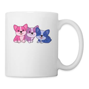 Bi Flag Corgi Pride LGBTQ cute dogs - Mug - white - Right