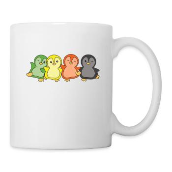 Aromantic Flag Pride LGBTQ süße Pinguin - Tasse - Weiß - Rechts