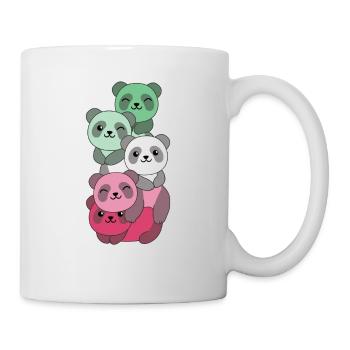 abrosexuell Flag Pride LGBTQ süßer Panda Haufen - Tasse - Weiß - Rechts