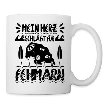 Mein Herz Schlägt Für Fehmarn Ostsee Ostseeinsel - Tasse - Weiß - Rechts