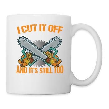 Cut It Off Twice | Carpenter Shirt | Woodworker - Mug - white - Right