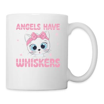 Les anges ont des moustaches | Chemise de chat mignonne - Mug blanc - blanc - Droite