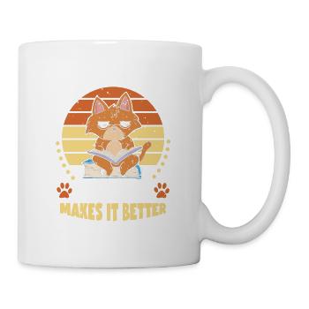 Book Is Good Cat Makes It Better | - Mug blanc - blanc - Droite