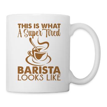 Voici à quoi ressemble un barista super fatigué - Mug blanc - blanc - Droite