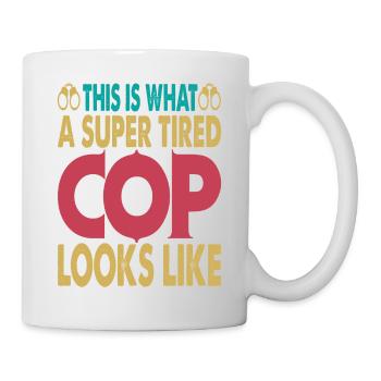 Voici à quoi ressemble un flic super fatigué - Mug blanc - blanc - Droite