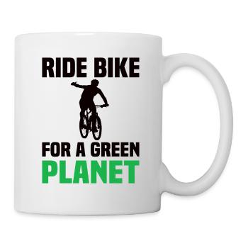 Ride Bike For A Green Planet - Mug - white - Right