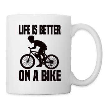 Life is better on a bike bike saying - Mug - white - Right