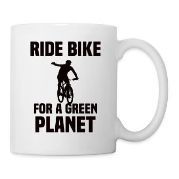 Ride Bike For A Green Planet - Mug - white - Right