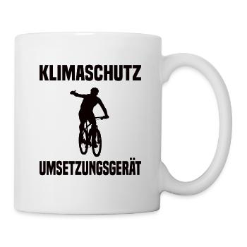 Klimaschutz Umsetzungsgerät Fahrrad Fahren Klima - Tasse - Weiß - Rechts