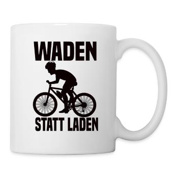 Waden Statt Laden Lustiger Fahrrad Spruch - Tasse - Weiß - Rechts