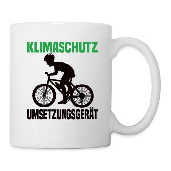 Klimaschutz Umsetzungsgerät Fahrrad Fahren Klima - Tasse - Weiß - Rechts