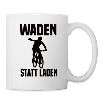 Waden Statt Laden Lustiger Fahrrad Spruch - Tasse - Weiß - Rechts