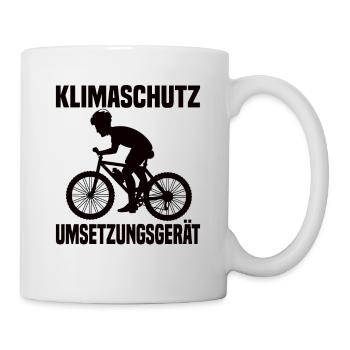 Klimaschutz Umsetzungsgerät Fahrrad Fahren Klima - Tasse - Weiß - Rechts