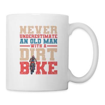 Motocross Ne sous-estimez jamais un vieil homme - Mug blanc - blanc - Droite