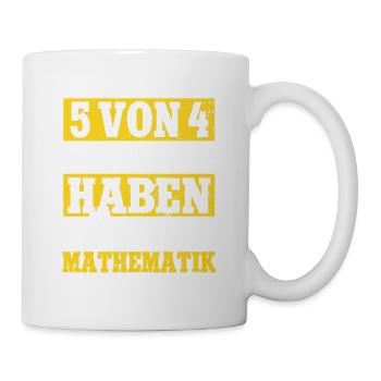 5 von 4 Menschen Haben Probleme mit Mathe Lehrer - Tasse - Weiß - Rechts