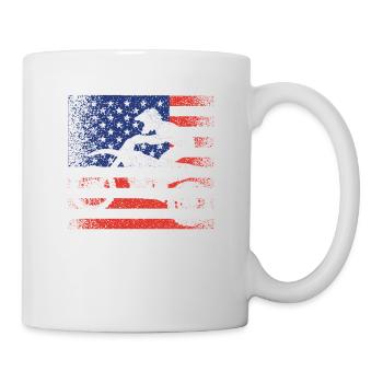 Braaap Vintage USA amerikanische Flagge Dirt Bike - Tasse - Weiß - Rechts