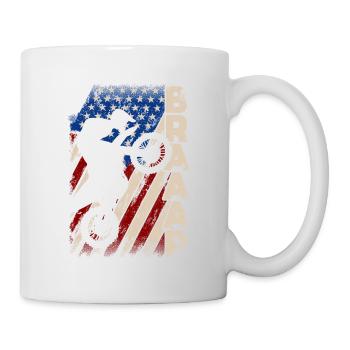 Braaap Vintage USA amerikanische Flagge Dirt Bike - Tasse - Weiß - Rechts