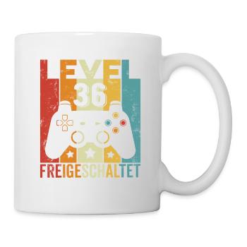 Level 36 Freigeschaltet Geburtstag Mann Frau Gamer - Tasse - Weiß - Rechts